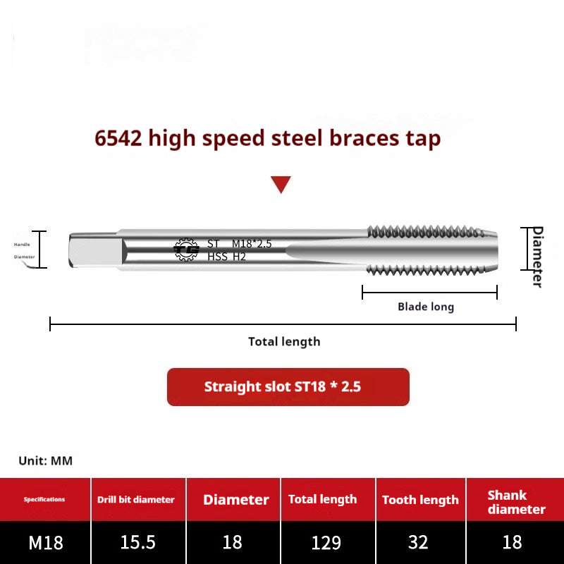 2114-6542 High Speed Steel Braces Taps ST Straight Groove Taps Thread Sheath Braces Tapping Screw Sleeve Installation Tool Shandong Denso Pricision Tools Co.,Ltd.
